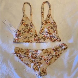 RARE- Boys + Arrows Beige Floral Bikini Set